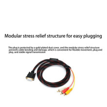 2X Adapter Kabel, Cinch Kabel Cinch Audio Kabel VGA zu AV Kabel 15 Polig zu 3 Cinch Audio AV Kabel Adapter für HDTV PC DVD, 5FT / 1,5M