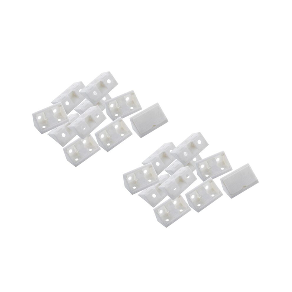 Furniture Cabinet Fastener Corner Braces Angle Brackets White 20Pcs 4711151174309