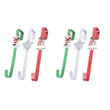 6 St 12 Tums Julkranshängare Tecknad över Dörrkrokar Vinter Snögubbar Santa Star Ytterdörrshängare
