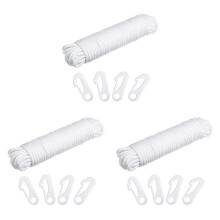 50 Fuß X 1/4 Zoll Fahnenmast Fall Seil mit 12 StüCk Fahnenmast Haken Clips, AußEn Fahnenmast ZubehöR Kompatibel