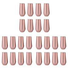 24 Packs Stemless Champagne Flutes Wine Tumbler, 6 OZ Double-Insulated Wine Tumbler with Lids Unbreakable Cocktail Cups