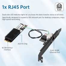 10Gbps AQC113 M.2 B+M to RJ45 Network Card Ethernet Adapter Single-Port LAN Controller Card for Desktop PC Server