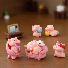 30 PZ Figurine di Maialini Nel Miniatura Simpatici Maialini Rosa Famiglia Giocattoli Figure Artigianato DIY per la Decorazione del Giardino Delle Fate