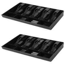 2X Denaro Contanti Registratore di Monete Inserire Vassoio Sostituzione Cassiere Cassetto Deposito Registratore di Cassa Scatola di Vassoi