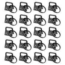 20PCS Key Fob Hardware with Keychain Rings for Bag Webbing,Black