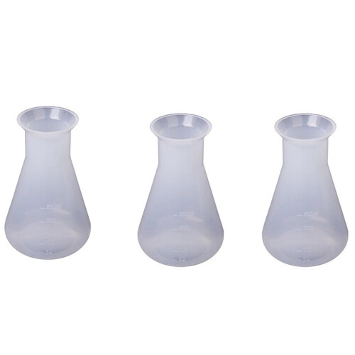 3X Laboratorio di Plastica Trasparente Chimico Beute Container Bottle - 250 Ml