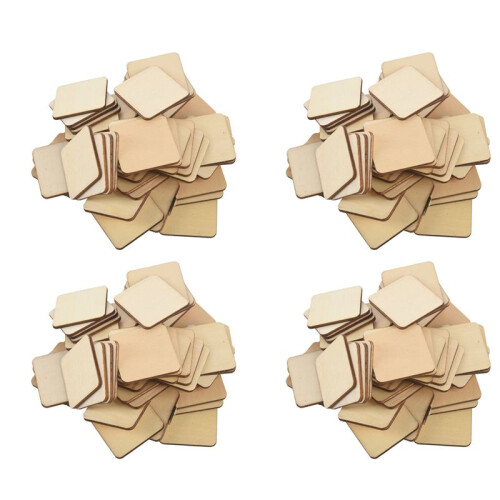 200 Quadratische Dekorative Holzscheiben