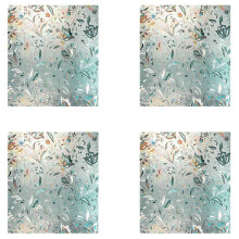 4X Película de Ventana de Arco Iris 3D, Vinilo de Vidrio Manchado, Película No Adhesiva Estática, Tinte Protector de Privacidad Opaco, 45X100cm