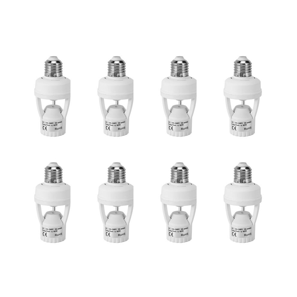 8X Ac110-220V 360 Degrees Pir Induction Motion Sensor Ir Infrared Human E27 Plug Socket Base Led Bulb Lamp Holder 4713199111230