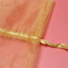 Förpackning Organza Vinpåse, Presentpåse för Transparent Nätflaska, Vinöverdrag med Julklänning med Dragsko (Guld, 90 St)