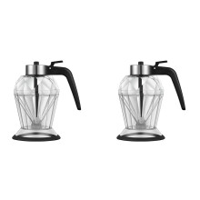 2X Olivenölspender, Glasflasche, Honigglasspender, Glasflasche für Die Küche, Tropffreier Öltopf mit Ständer