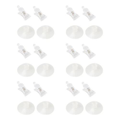 12 PCS 47mm Clear Plastic Wall Suction Cup Clip Clamp