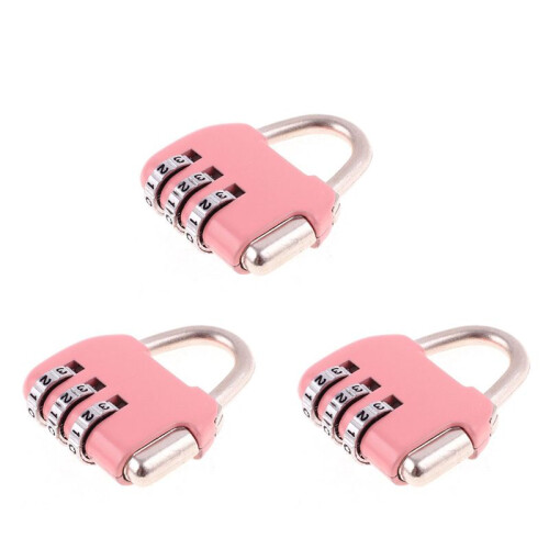 3X Luggage Box Resettable Combination Lock Padlock 3 Digit Number