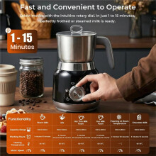 Electric Milk Frother,1L 560W,Dishwasher Safe,Automatic Hot and Cold Foam Maker and Milk Warmer for Latte,Coffee Eu Plug