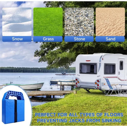 4 Pack RV Leveling Stabilizer Jack Pads with Handle for Travel Trailers Campers