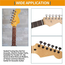 Afinadores de Guitarra con Bloqueo Izquierdo de Alta Precisión, Engranaje 1:18 para Guitarras Eléctricas y Acústicas.