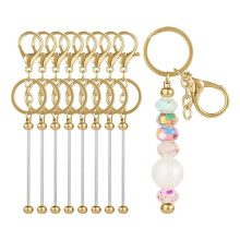 8Pcs Beadable Keychain Bars Beadable Blanks DIY Bead Bar Keychain Kit DIY Keychain Accessories for Women Men DIY B
