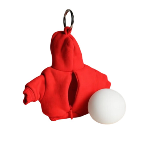 Porte-clés en forme de sweat à capuche à la mode, boule-Rouge
