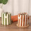 2pcs Ceramic Coffee Mug with Sip Hole, 10oz Retro Hand Painted Striped Espresso Cup 5