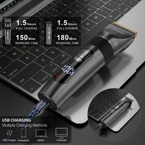Stříhač vlasů HATTEKER RFC-695 2 v 1 USB IPX7 2