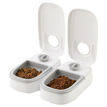 Automatic 2-Meal Cat Feeder - 48H Timed Wet Cat Food Refrigerated Dispenser Puppies and Kittens in Yogurt and Canned