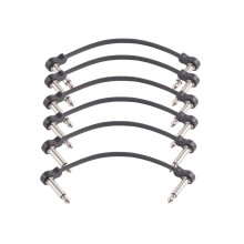 6er-Pack 16 cm lange flache Patchkabel für Gitarren-Effektpedale, Instrumenten-Gitarrenpedalkabel, S