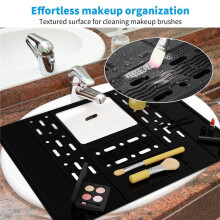Bathroom Sink Cover for Counter Space Silicone Bathroom Sink Makeup Organizer Mat Resistant Makeup Organizer Pad Black