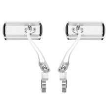 Silver 1 Pair Aluminum Bike Mirror, Universal Handlebar Adjustable Rearview Bicycle Mirror, Safety Mirror for MTB, Road, Dirt,Electric Bike, Bike