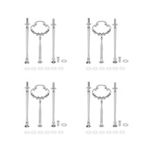 4er-Set 3-stöckige Tortenplattenständer aus schwerem Metall mit Mittelgriff und Befestigungsmaterial