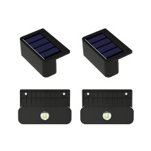 4 Stück LED-Solar-Wandleuchten, Treppenbeleuchtung, Außenbeleuchtung, Zaun-, Veranda-, Dekorations-