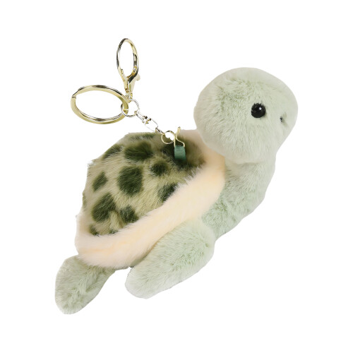 Compact Plush Keychain Tortoise Practical-light green turtle