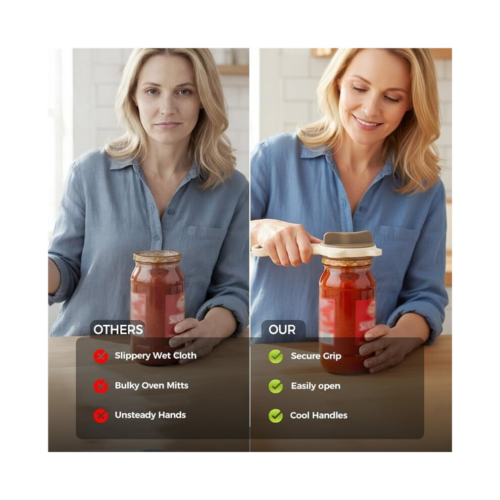 4-In-1 Jar Openers - Adjustable Stainless Steel Lid Remover For Seniors & Arthritis Sufferers, Fits Kitchen Jars 4713643301064