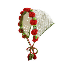 Multiuse Crochet Headwrap Hollowed Head Scarf For Women-Red