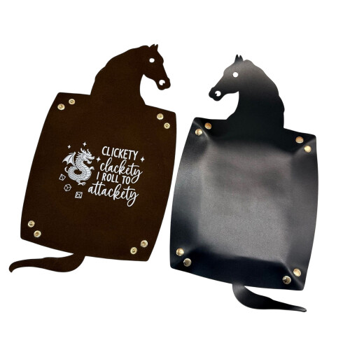 Dices Rolling Tray PU Leather Foldable Jewelry Storage-horse