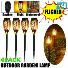 4 x PC Wasserdichte Solar-Gartenflammenleuchte mit flackernder LED-Fackel