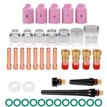 41Pcs TIG Welding Torch Nozzle Ring Cover Gas Lens 4 -12 Glass Cup Kit for WP17/18/26 Torch, 3.2mm