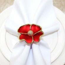 Flower Napkin Rings, Elegant Napkin Holders for Paper Napkins and Table Cloths Set of 6, B