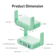 MT3600BE Wi-Fi 7 Router Dualband 2,5G WLAN-Router Tragbarer VPN-Router für Auto, Reisen, Business, Wohnmobil, Flugzeug US-Stecker
