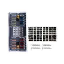 20-facher Flachsicherungsblock, 16-facher Sicherungshalter, Sicherungs-Unterpanel mit Erdung und Abd