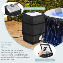 Hot Tub Spa Heater Pompafdekking met Transparant PVC Bovenvenster, Waterdichte Opblaasbare Hot Tub-Pompafdekking 1 Stuks