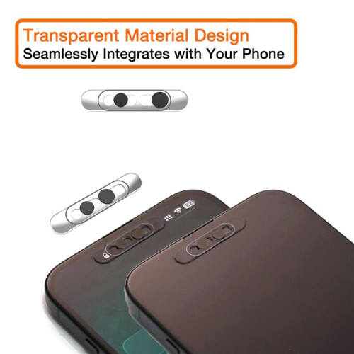 2 Pack Front Camera Privacy Cover, Transparent Material & Perfect Phone Fit ,Adhesive Lens Protector 1