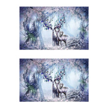 2X DIZ 5D Diamant Malerei, Strass Diamant Stickerei Gemalde Bilder Kunst Handwerk fuer Zuhause Wanddekor- Elch Hause