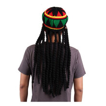 2X Rhasta Rasta Cappello Jamaica Beanie del Crochet del Knit Slouchy Bob Marley Reggae Berretto Stile Verde / Giallo / Nero / Rosso