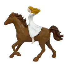 Riding Horses Figurine Women and Horse Statue Desktop-Gold
