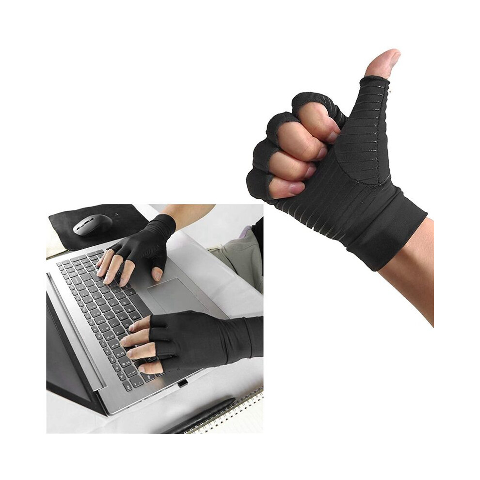 4X Arthritis Compression Gloves Copper Fiber Comfort Arthritis Glove for Rheumatoid Arthritis Carpal Tunnel