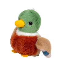 Realistic Mini Furry Bird Plush Toy Portable-green head