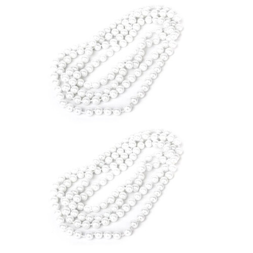 2X Mode Weiss Perlen Halsketten Lange Strickjacke Kette
