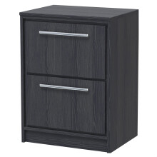 Longnor 2 Drawer Floor Standing Vanity Unit with Worktop, Woodgrain Graphite Grey, 600mm