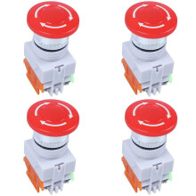 4X Rot Pilz Kappe 1NO 1NC Notfall Aus Drucktastenschalter AC 660V 10A