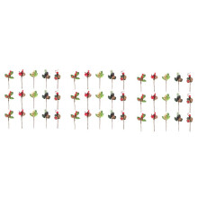 45Pcs Red Christmas Berry and Pine Cone Picks with Holly Branches for Holiday Floral Decor Flower Crafts